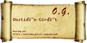 Osztián Girót névjegykártya